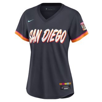 Nike San Diego Padres City Connect Nike Womens MLB Stadium Jersey in Black | RW260H3HPYP-43L