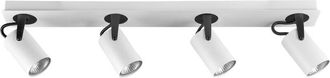 Beliani L&aacute;mpara De Techo De Metal Blanco Negro 62 Cm 4 Focos Plaf&oacute;n Luz Orientable Klip