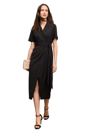 M.M.LaFleur Arlette Air Twill Dress in Black at Nordstrom, Size 12