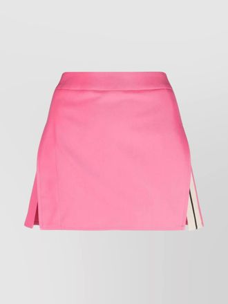 Palm Angels a-line cotton blend mini skirt with stripe detailing