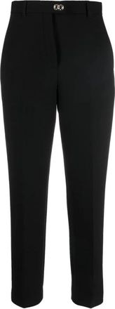 Ferragamo Casual Zwarte Wollen Broek - Dames - Slim Fit Broeken - Zwart - S - Wol - Broeken