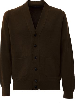 FILIPPO DE LAURENTIIS V-Neck Fine Merino Wool Cardigan