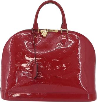 Louis Vuitton Alma Handbag Monogram Vernis Pink Patent_Leather Handbag (Pre-Owned)