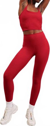 Beyond Yoga Spacedye Caught In The Midi Highwaist Legging In Holly Red Heather
