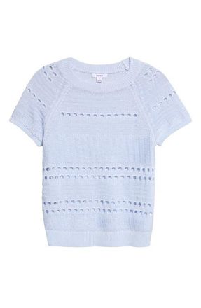 Reiss Chloe Raglan Sleeve Semisheer Linen Sweater in Light Blue at Nordstrom, Size X-Small
