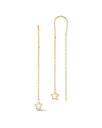 Ember Fine Jewelry 14K Pearl Star Threader Earrings