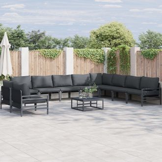 Berkfield Home Garden Sofa Set 10 pcs Anthracite Steel