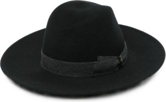 Borsalino Black Deva Solid Fedora Hat