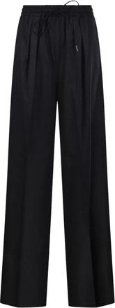 Max Mara Vetrino Pant - Dames - Wijde Broeken - Zwart - 2XS - Katoen - Broeken