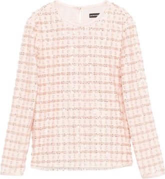 Emporio Armani embellished top - women - Polyester/Elastane - 38 - Pink