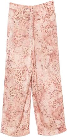 BA&SH Carrina Wijde Broek - Dames - Wijde Broeken - Roze - M - Polyester - Broeken