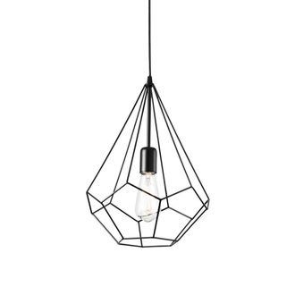 Netlighting Ampolla 1 Light Ceiling Pendant Matt Black Cage Style E27