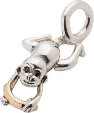 Pandora Tweekleurige Beweegbare Aap Bedel - Dames - Kettingen - Wit - ONE Size - Accessoires