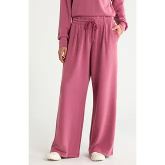 Beyond Yoga Sandwash Wide Leg Pants in Muted Mauve at Nordstrom, Size X-Large