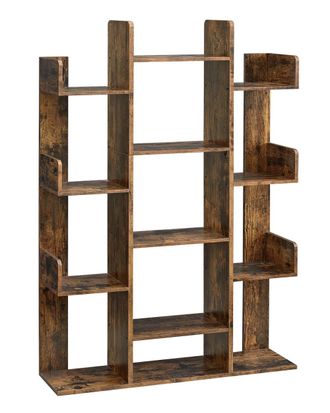 Vasagle Librer&iacute;a en forma de &aacute;rbol con 13 compartimentos de color marr&oacute;n
