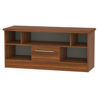 Welcome Furniture Sofia Ready Assembled 1 Drawer TV & Media Unit in Noche Walnut - Welcome Furniture | TJ Hughes