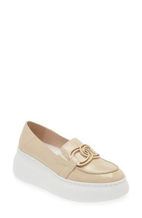 Wonders Vienna Platform Loafer in Lack Wild Natural at Nordstrom, Size 8-8.5Us
