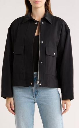 Rag & Bone Nessa Faux Leather Collar Coat in Black at Nordstrom Rack, Size X-Large