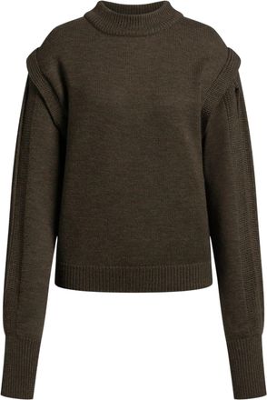 Alberta Ferretti Boxy Cropped Open Sleeve Sweater