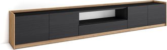 Skraut Home Skraut Home - Mueble Tv, Televisi&oacute;n, 310x37x50cm, Para Tv Hasta 80, Negro Y Roble