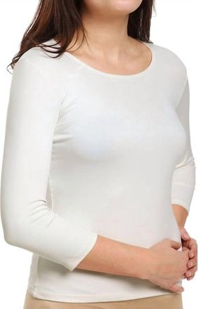 Only Hearts Delicious 3/4 Sleeve Crew Neck Tee In Cream