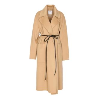 Sportmax Sportmax, Belted Coats, female, Brown, Size: XS Abate Coat