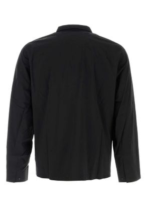 Veilance Mens Black Stretch Nylon Metry Shirt Exterior: Elastane T-Shirt