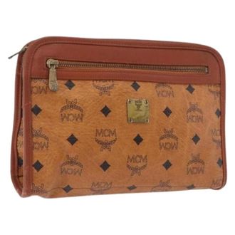 MCM Pre-owned Clutch Bag - Dames - Pre-owned - Bruin - Maat: ONE Size Leer