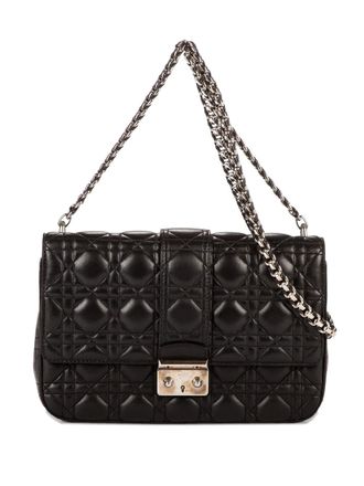 Dior quilted chain-strap crossbody bag - women - Leather - One Size - Black
