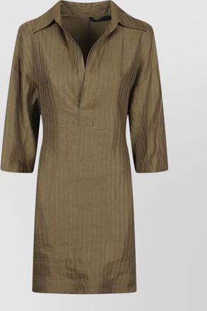 Petar Petrov short sleeve dress drawstring waist stripes