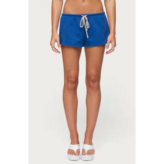 Edikted Lynette Cutoff Shorts in Blue at Nordstrom, Size X-Small