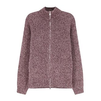 Brunello Cucinelli C&aacute;rdigan con cremallera y cuello alto L-Lana - Knitwear - Hombre - Rojo - XL