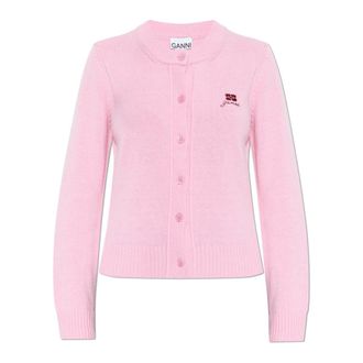 Ganni Dames, Truien, Roze, Maat: XS Leer