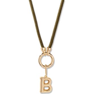 Brook & York Kai Initial Charm Necklace in Gold/Olive B at Nordstrom