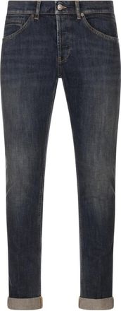 Dondup Jeans, Heren, Blauw, W36, Katoen, Blauwe Katoen Elastaan Jeans