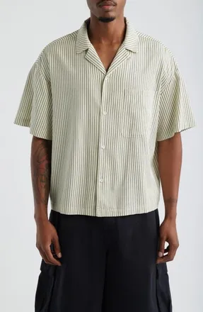 Elwood Boxy Camp Shirt in Pinstripe at Nordstrom, Size X-Large