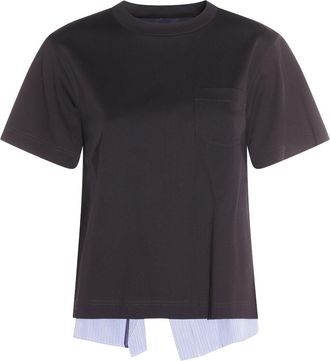 sacai T-Shirts And Polos Navy/Blue Stripe-Donna