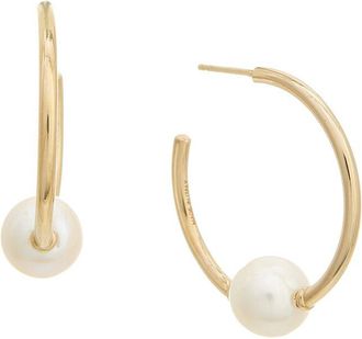 Chlo&eacute; Darcey Pearl Hoop Earrings