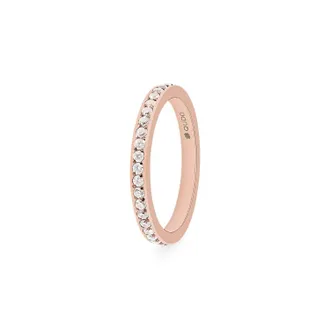 Qudo Womens Spacer Eternity Small Ring In Rose Gold