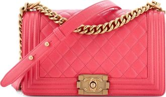 Chanel Boy Flap Bag Quilted Caviar Old Medium crossbody bag - Rosa