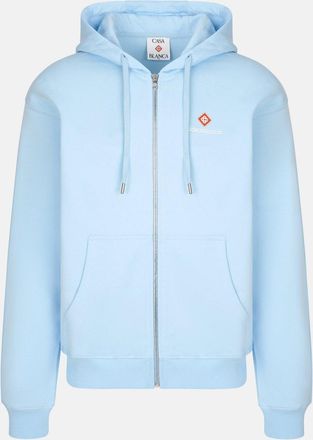 Casablanca CLASSIC ZIP UP HOODIE Size: XL, colour: BLUE