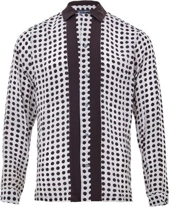 Dolce & Gabbana Polka Dot Zijden Blouse - Heren - Casual Overhemden - Veelkleurig - XL - Overhemden