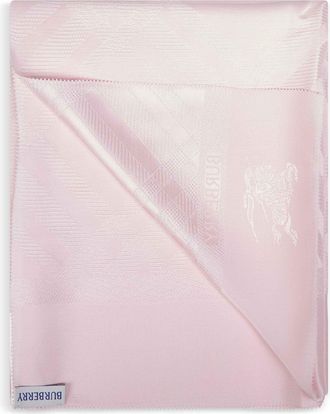 Burberry Womens Scarf Pink Check Jacquard Silk Mulberry Scarfs