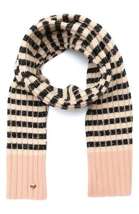 Kate Spade New York stripe rib scarf in Pink Multi at Nordstrom