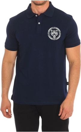 Plein Sport Polo met korte mouwen - Heren - Fitness - Blauw - M - Katoen - Fitness