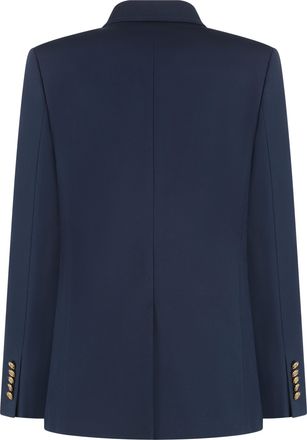 Gucci Womens Blazer Double-Breasted Cotton Classic Blue Blazers Jacket