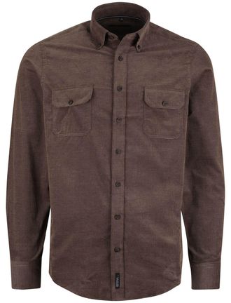 Casamoda Casa Moda Overhemd Bruin dubbele borstzak 100% katoen