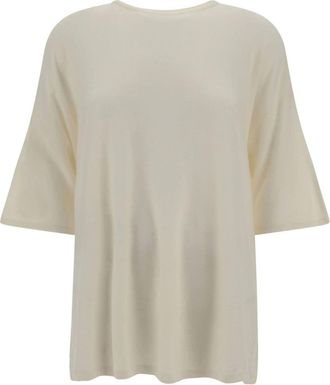 SA SU PHI Feather T-shirt - women - Cashmere/Silk - 40 - Neutrals