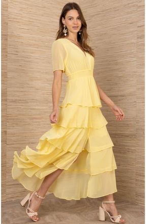 Hale Bob Imogene Solid Maxi Dress in Yellow at Nordstrom, Size Medium