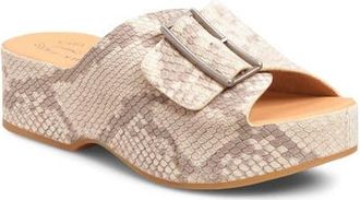 Kork-ease York Platform Slide Sandal in Taupe Snake at Nordstrom, Size 11